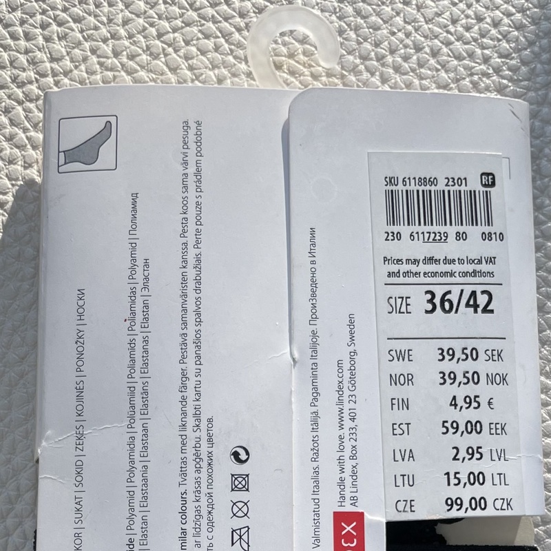 KUVA 2:  Uudet LINDEX Get The Look nilkkasukat, väri  musta, 30 den.
Koko 36-42. 
